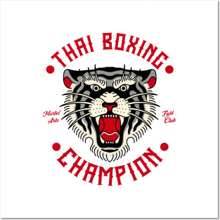 Thai Boxing Tiger Champion Fighter Martial Arts Posters and Art